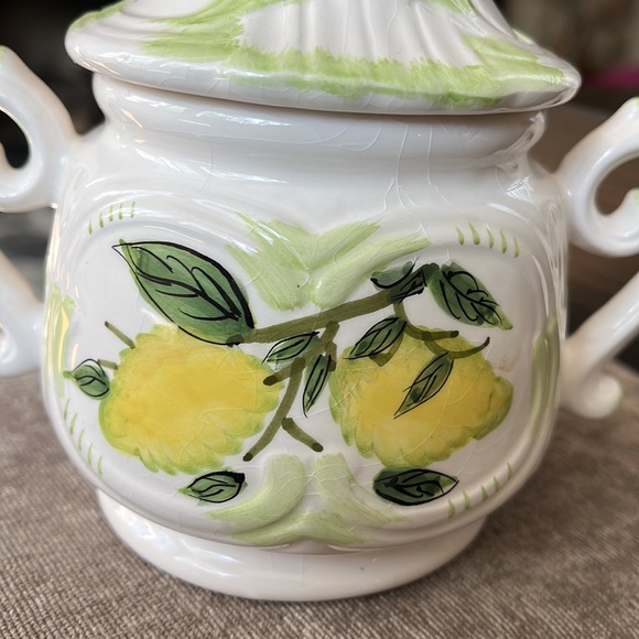 Vintage Lemon print sugar bowl - Picture 3 of 9